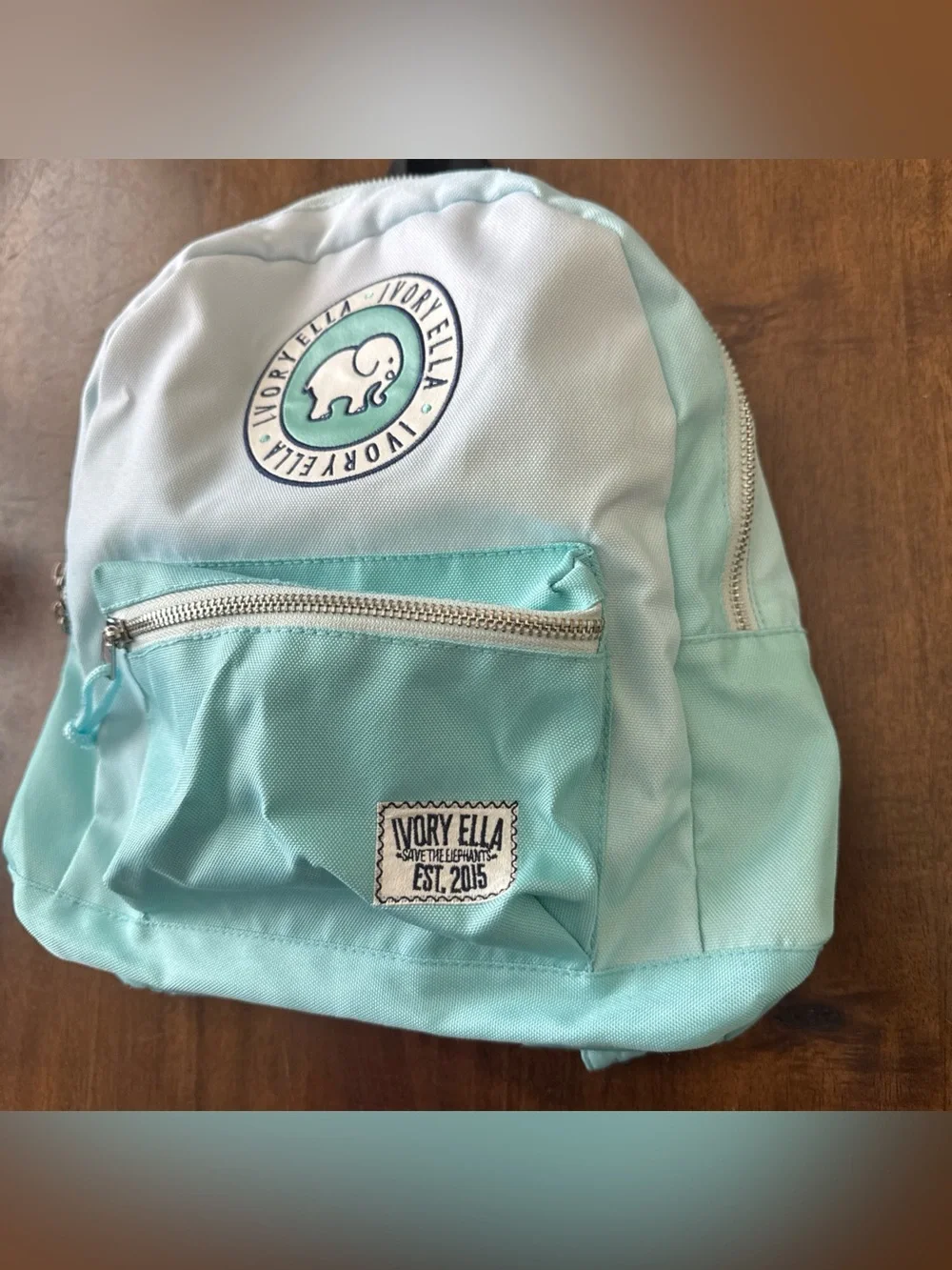 Ivory Ella Turquoise Blue Ombre Mini Backpack 12